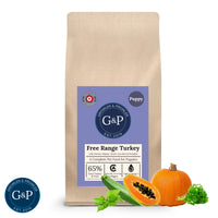 A nutritious dog food for puppies from Growler and Prowler, packed with essential vitamins and minerals. The bag shows the ingredients, the brand logo, and the "Puppy" label.
